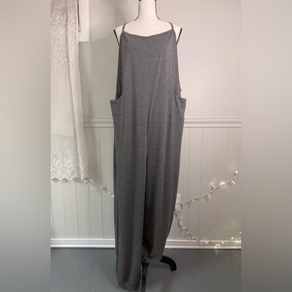 NWOT Gray Sleeveless Comfy Jumpsuit with Pockets